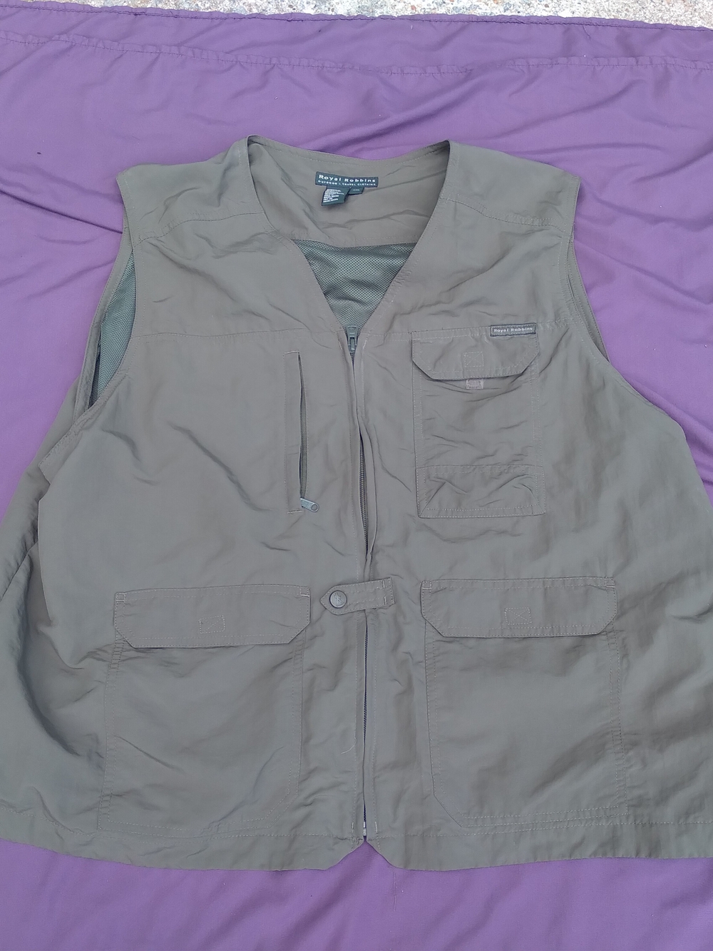 Royal Robbins Olive Multi-Pocket Outdoor Vest